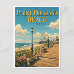 Point Pleasant Beach New Jersey Boardwalk GeoSaga Postkarte