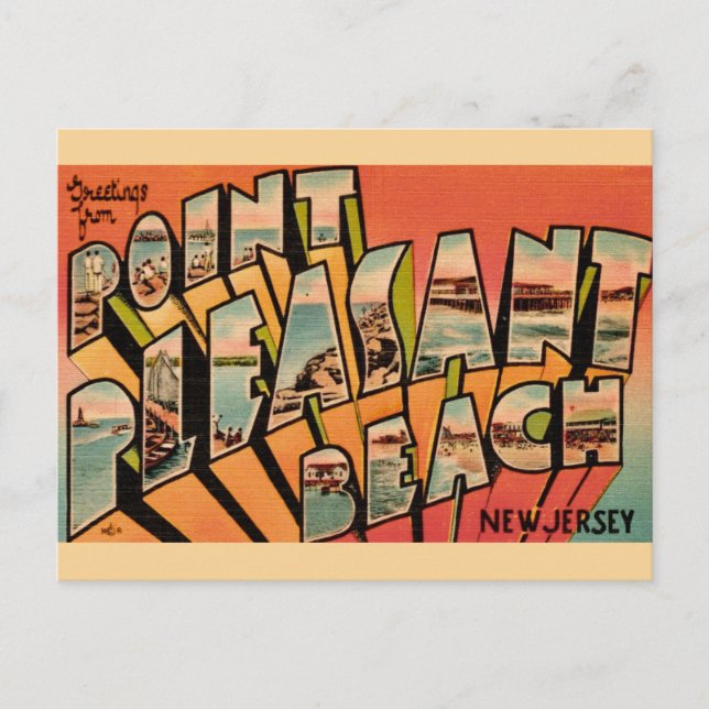 Point Pleasant Beach NJ Greetings Postcard Postkarte (Vorderseite)