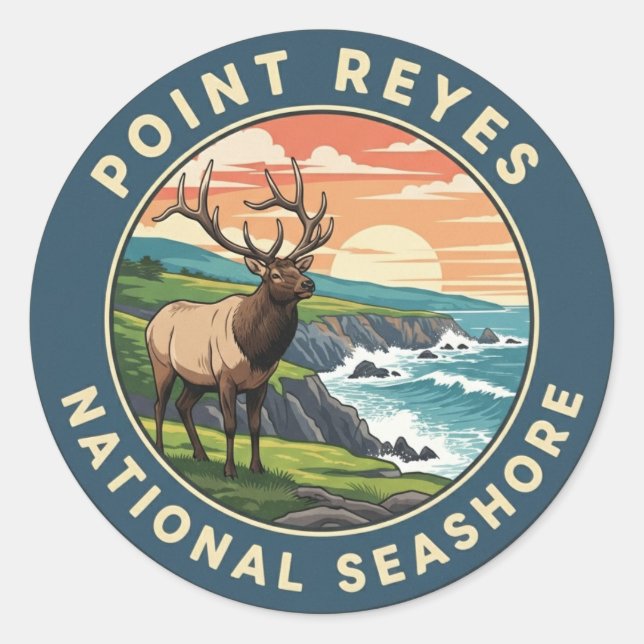 Point Reyes National Seashore California Magnet Runder Aufkleber (Vorderseite)