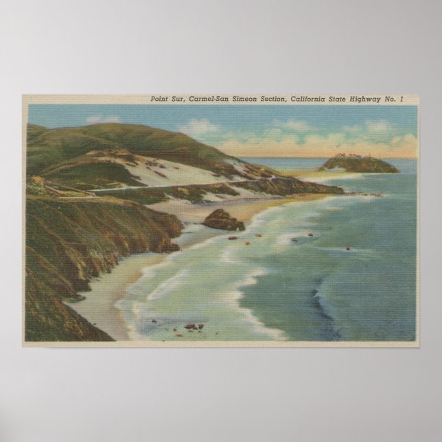 Point Sur, Carmel San Simeon Section, Hwy 1 View Poster (Vorne)