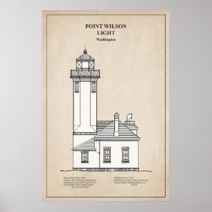 Point Wilson Leuchtturm - Washington - SBD Poster