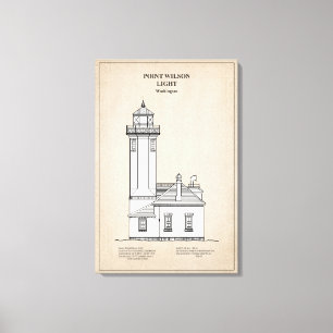 Point Wilson Lighthouse - Washington - SBD Leinwanddruck