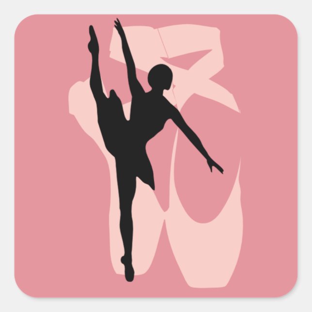 Pointe Ballet Quadratischer Aufkleber (Vorderseite)
