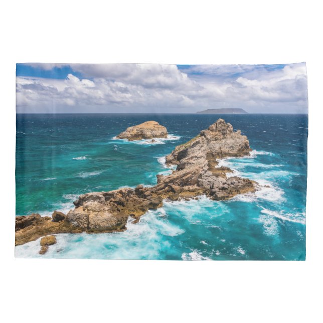 Pointe des Chateaux, Grande-Terre, Guadeloupe #2 Kissenbezug (Rückseite)