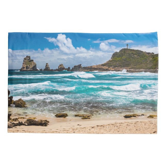 Pointe des Chateaux, Grande-Terre, Guadeloupe Kissenbezug (Rückseite)