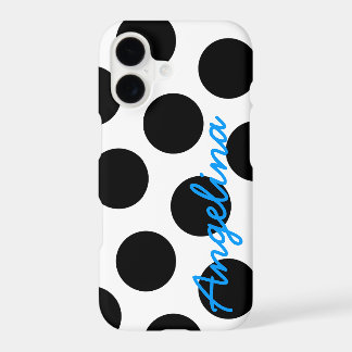 Pointe Polka blanche et noire personnalisée
