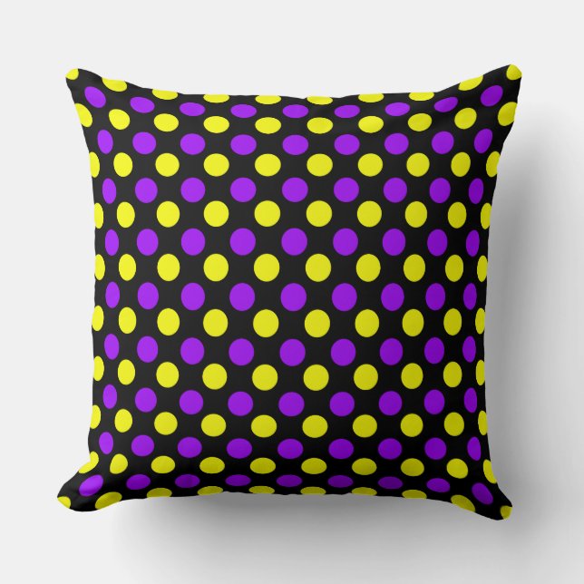 Pointe Polka Jaune Personnalisée - Coussin Point M (Recto)