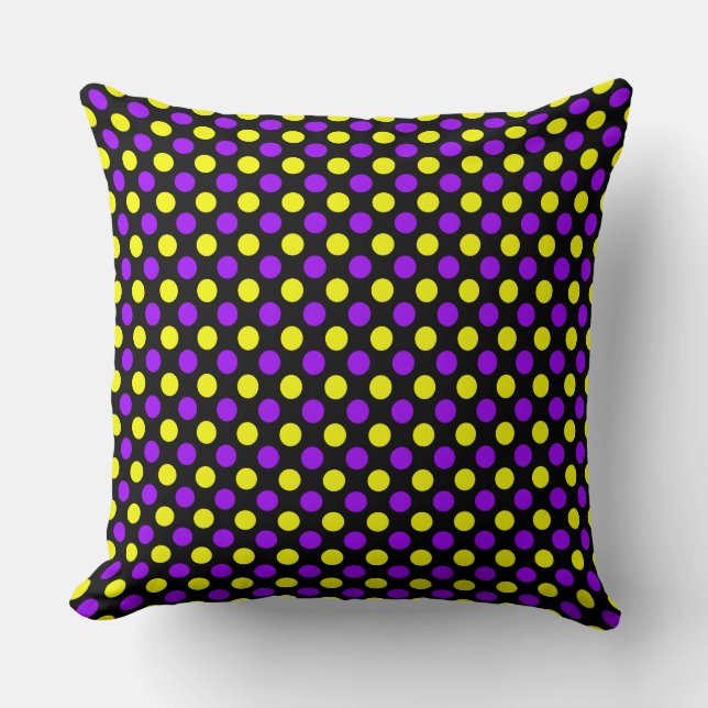 Pointe Polka Jaune Personnalisée - Petit Coussin P (Recto)