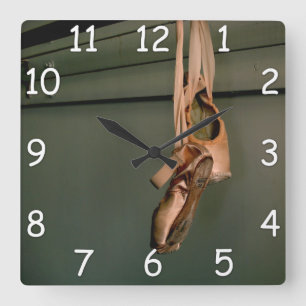 Pointe Schuh-Wanduhr Quadratische Wanduhr
