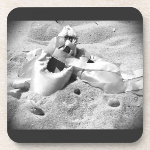 Pointe Schuhe auf dem Strand Getränkeuntersetzer