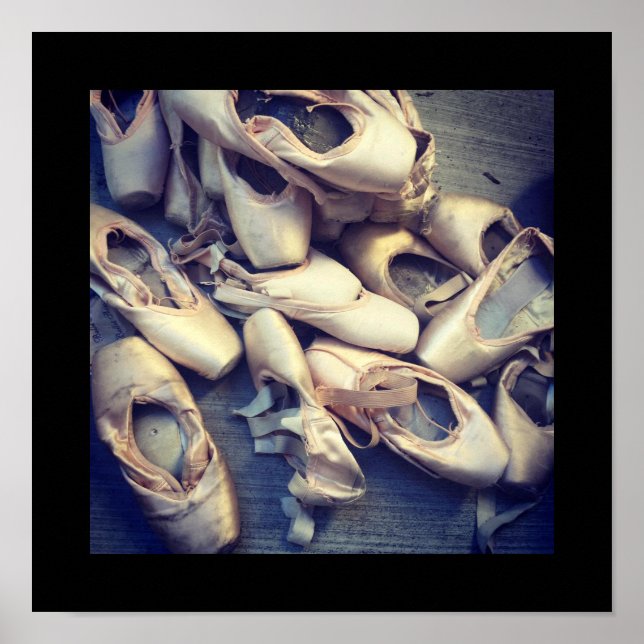Pointe-Schuhplakat 12" x 12" Poster (Vorne)