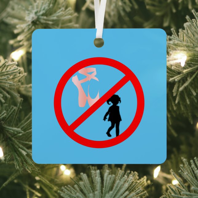 Pointe Shoes warning Sky Blue Ornament Aus Metall (InSitu)