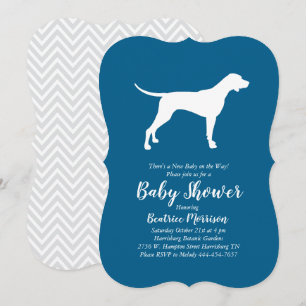 Pointer Dog Baby Dusche Blue Blue Einladung