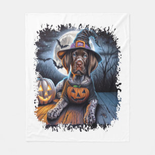 Pointer Dog Halloween Square Fleecedecke
