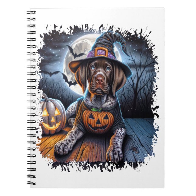 Pointer Dog Halloween Square Notizblock (Vorderseite)