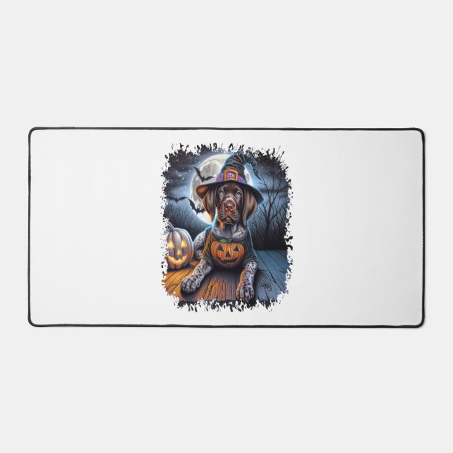 Pointer Dog Halloween Square Schreibtischunterlage (Vorderseite)