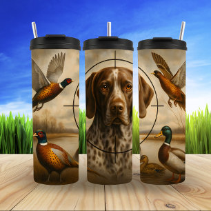 Pointer Dog in Jagdszene Thermosbecher