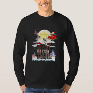 Pointer Dog Santa Sleigh Weihnachten T-Shirt