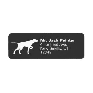Pointer Dog Silhouette Rücksendeadressen-Aufkleber