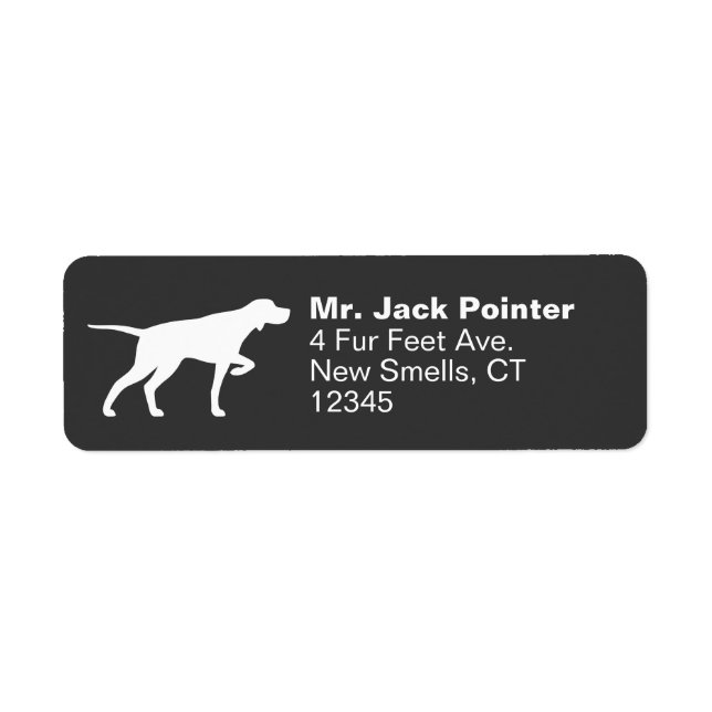 Pointer Dog Silhouette Rücksendeadressen-Aufkleber (Vorne)