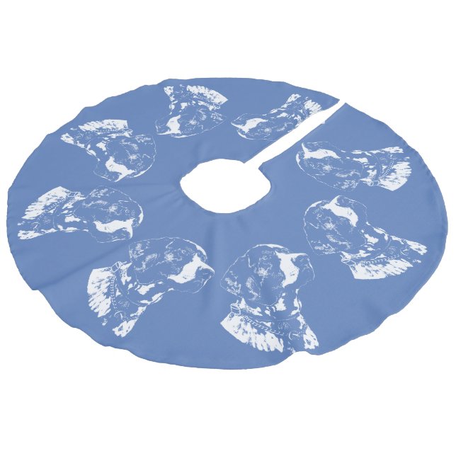 Pointer Dog Weihnachtsbaum Rock Dog Tree Skirts Leinenimitat Weihnachtsbaumdecke (Schrägansicht)