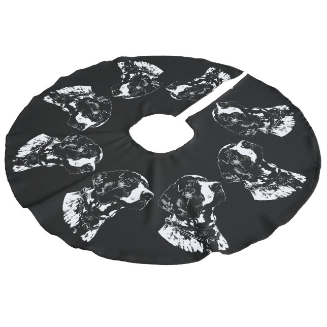 Pointer Dog Weihnachtsbaum Rock Dog Tree Skirts Leinenimitat Weihnachtsbaumdecke (Schrägansicht)