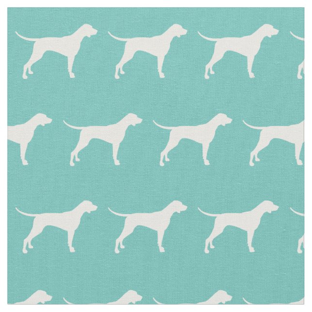 Pointer Hund Silhouette Haustier Aquamarin Stoff (Nahaufnahme)