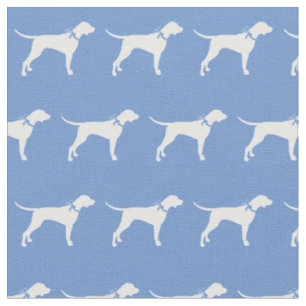 Pointer Hund Silhouette Pet Light Blue Stoff
