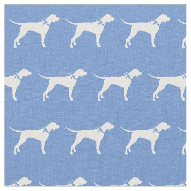 Pointer Hund Silhouette Pet Light Blue Stoff (Nahaufnahme)
