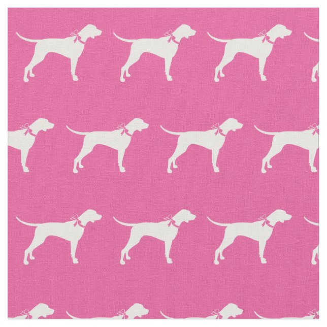 Pointer Hund Silhouette Pet Pink Stoff (Nahaufnahme)