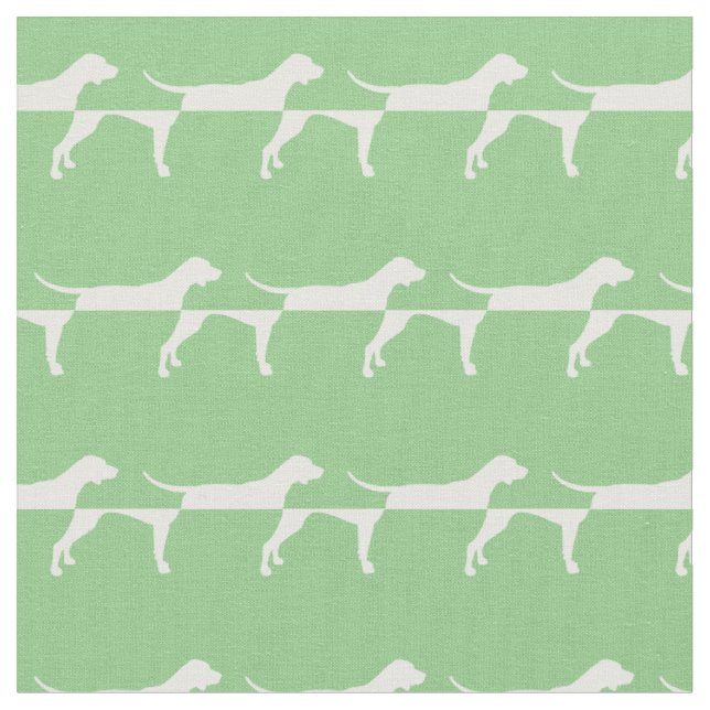 Pointer Hund Silhouette Pet Sage Green Stoff (Nahaufnahme)