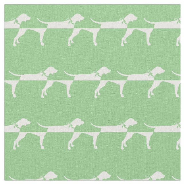 Pointer Hund Silhouette Pet Sage Green Stoff (Nahaufnahme)