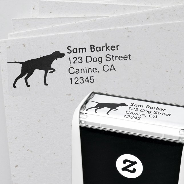 Pointer Hund Silhouette Rücksendeadresse Selbsti Permastempel (Von Creator hochgeladen)