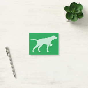 Pointer Hund Silhouette Zeigen Post-it Klebezettel
