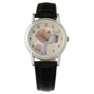 Pointer-Malerei - Süße originelle Hundekunst Armbanduhr