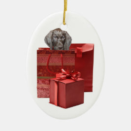 Pointer Puppy Christmas Geschenk Keramik Ornament