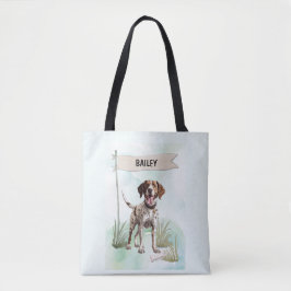 Pointer Watercolor Personalized Dog Tasche