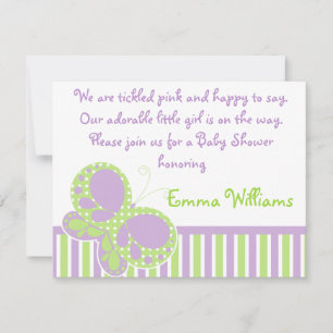 Pointes de papillon Invitation Baby shower violet/
