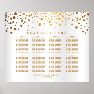 Pointes en or Confetti et satin blanc - Tableau de