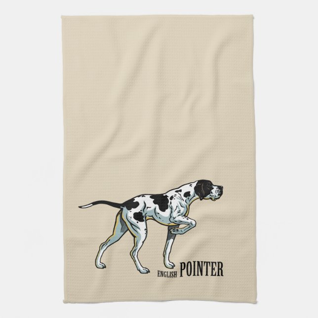 Pointeur anglais serviette de cuisine pour chien (Vertical)