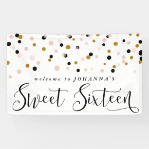 Pointeur Confetti moderne Sweet sixteen Bannière d