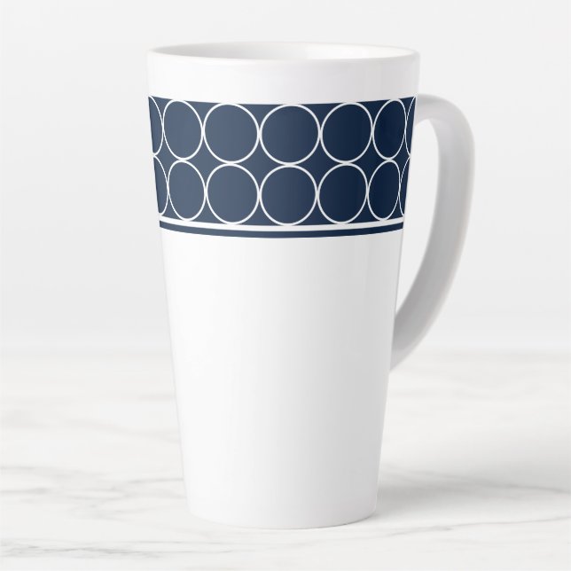 Pointeurs Latte Mug Navy et White (Angle droit)