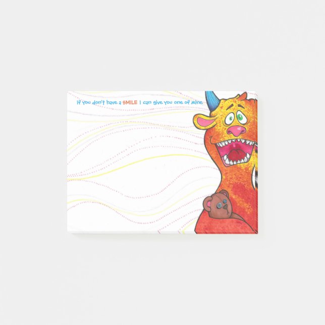 Pointillez le monstre w/quote, notes de post-it 4" (Devant)