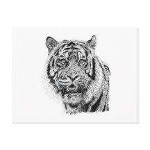Pointillismus-Tigerkopf Schwarz-Weiß-Wildtierkunst