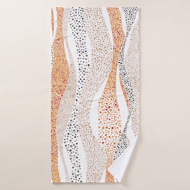 Pointillismus Wavy Polka: Niedlich Doodle Textile Badehandtuch (Badehandtuch)
