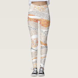 Pointillismus Wavy Polka: Niedlich Doodle Textile Leggings