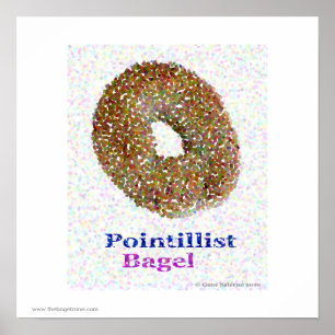 Pointillist Bagel Poster