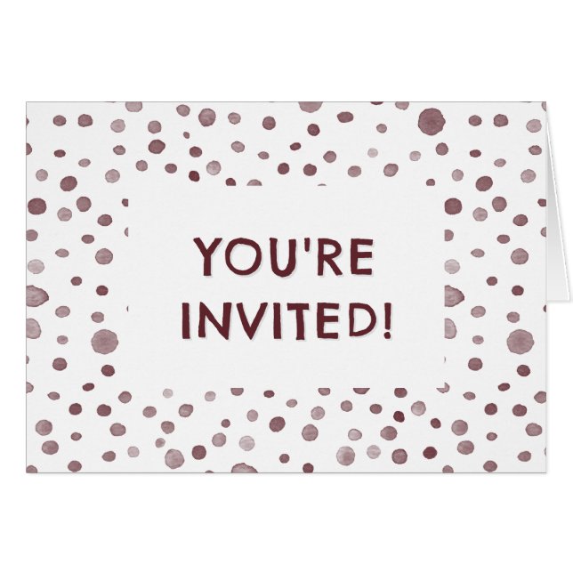 Points Aquarelle Confetti Vin Anniversaire Invitat (Devant Horizontal)