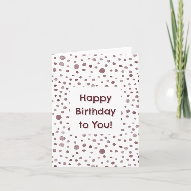 Points Aquarelle Confetti Vin Carte Anniversaire (Devant)