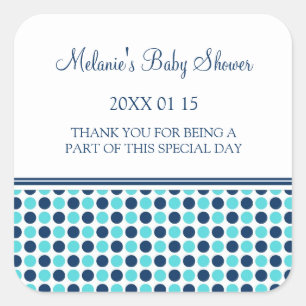 Points bleus Baby shower Favoriser les autocollant